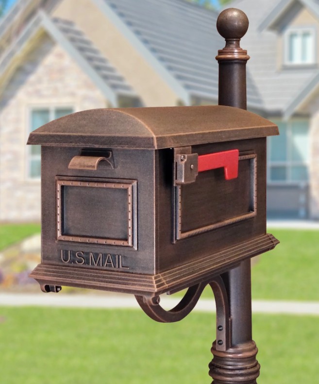 Decorative mailbox at the curb